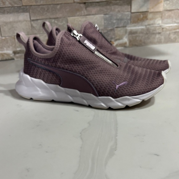 Puma Shoes - Puma Women's Mauve and White Slip-On Sneakers